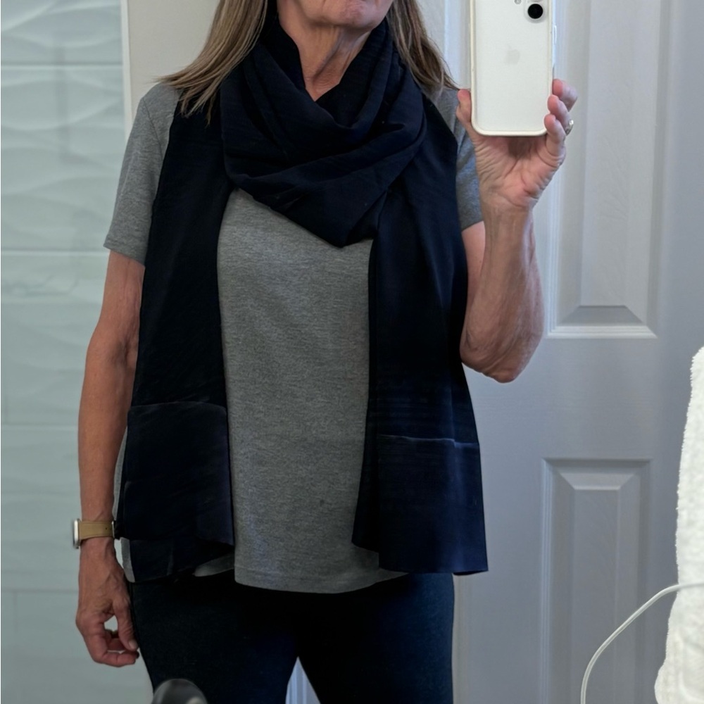 Beautiful Black Escada Silk Wrap Scarf